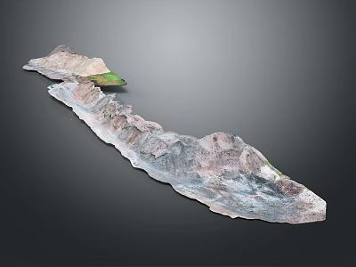 Realistic Terrain Model With Mountain Ranges Green Areas And Natural Landscape Features 3d model