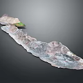 Realistic Terrain Model With Mountain Ranges Green Areas And Natural Landscape Features