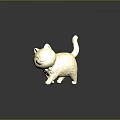 Shiny Golden Cat Decorative Figurine With Textured Surface And Reflective Base