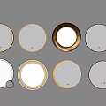 Assorted Round Decorative Mirrors With Gold White Frames And Illuminated Designs For Home Decor 3d model