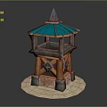 Tower defense sentry tower air defense watchtower observatory tower loft 3d model