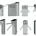 Modern Public Facility Turnstiles With Different Designs For Access Control And Security 3d model