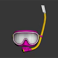 Pink Snorkel Mask And Yellow Tube Underwater Swimming Gear Set