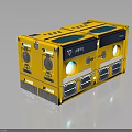 Yellow Tianjin Saiwen Industrial Control Module With Interfaces And Buttons 3d model