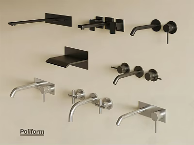 Poliform Modern Home Faucets In Various Sleek Contemporary Design Styles 3d model