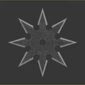 Traditional Japanese Star Shaped Metal Weapon With Sharp Blades And Center Hole