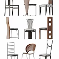 Dining Chairs With Various Designs Wooden Metal Frames And Unique Backrest Styles