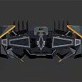 Advanced Cosmic Spacecraft Design With Blue Yellow Wing Structure And Antennas