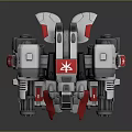 Detailed Robot Character Design With Mechanical Armor Cannons Red Accents And Tracked Legs