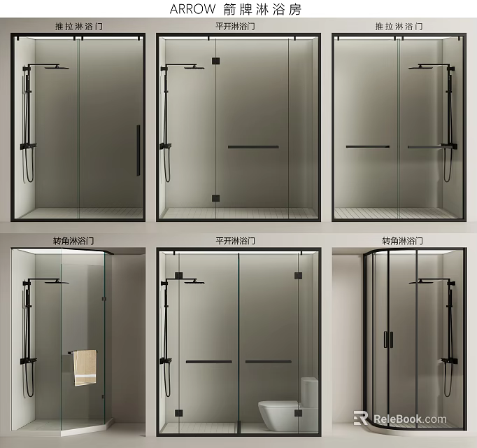 Modern Shower Sauna Designs With Classic Sliding And Minimalist Door Styles 3d model 