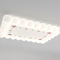 Modern Decorative White Cloud Shaped Ceiling Light With Multicolored Stars 3d model