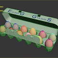 Egg Dog Themed Open Egg Carton with Dozen Fresh Brown Eggs Inside 3d model