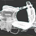 Black Retro Scooter Modified With Futuristic Engine And Design Elements
