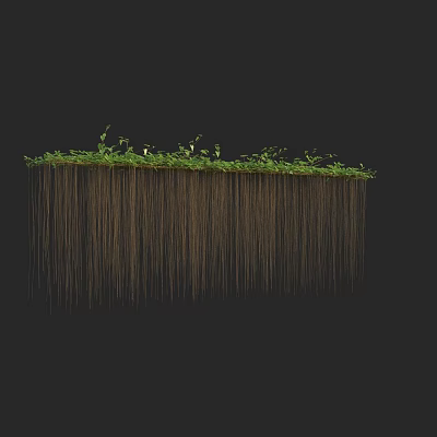 Lush Trailing Vines with Fresh Green Leaves Hanging on Dark Background 3d model