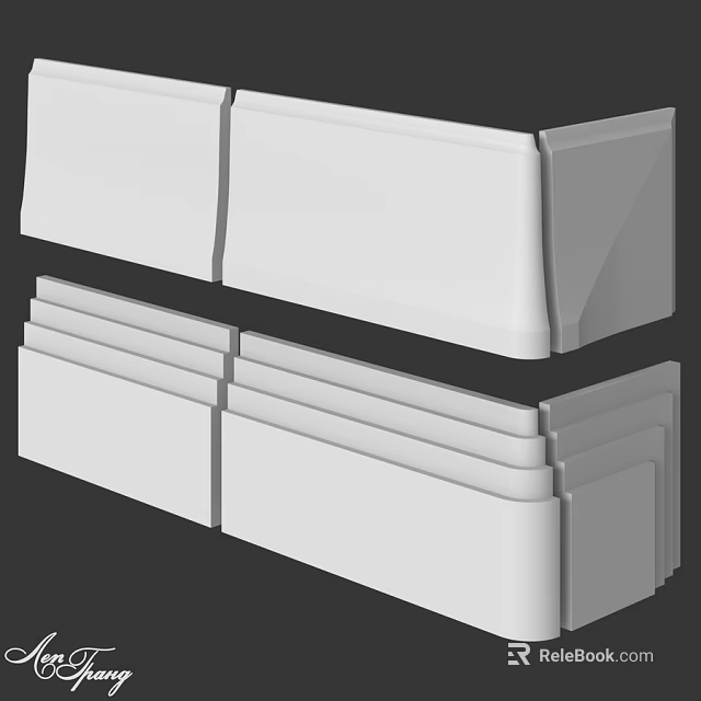 White Building Components With Smooth Surface And Modular Layered Design 3d model 
