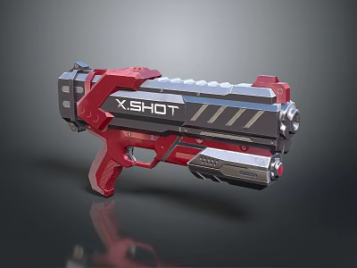 Smart Machine X Shot Toy Blaster Red And Black Features Modern Sleek Design 3d model