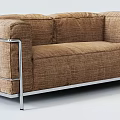 Gray Fabric Loveseat With Sleek Metal Frame Modern Comfortable Seating Design
