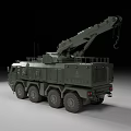 Military Style Green Multi Wheeled Heavy Duty Utility Vehicle With Crane Arm