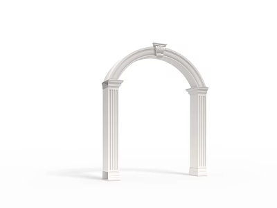 Classical White Archway Design With Decorative Columns And Ornate Details 3d model