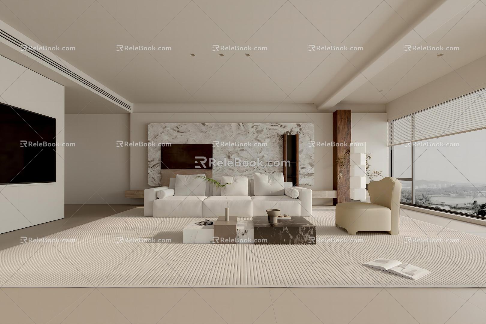 modern living room 3d model