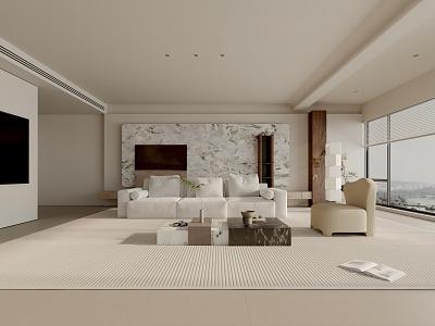 modern living room 3d model