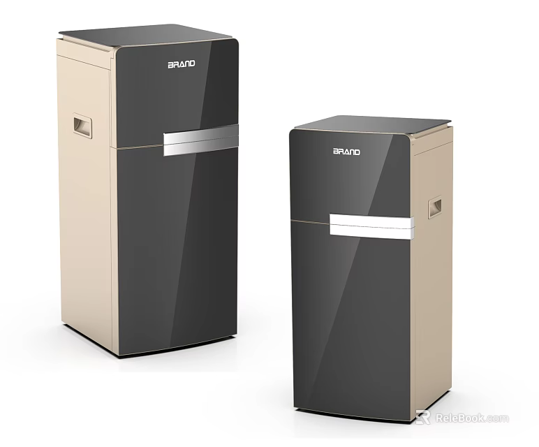 Modern SIVIO Refrigerator Freezers Black and Beige Double Door Design 3d model 