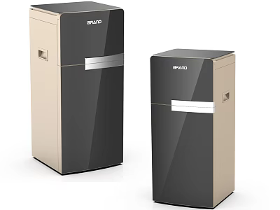 Modern SIVIO Refrigerator Freezers Black and Beige Double Door Design 3d model