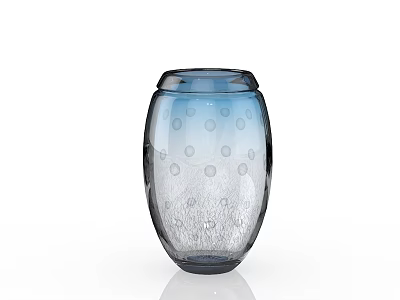 Contemporary Ceramic Vase In Blue Gray With Polka Dot Pattern And Smooth Finish 3d model