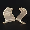 Pair of Modern Curved Mesh Design Table Lamps With Soft Ambient Light