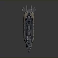 Detailed Vintage Military Ship Model With Cannons Deck Structure And Realistic Texture