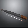 Sleek Metal Weapon With Sharp Blade And Copper Head On Dark Background