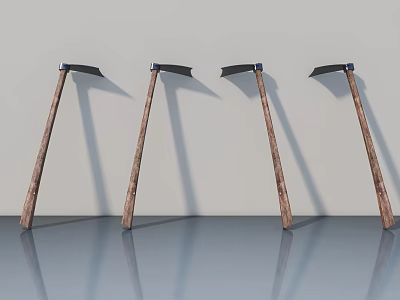 Four Modern Wooden Swing Doors With Metal Handles In Interior Space 3d model