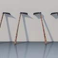 Four Modern Wooden Swing Doors With Metal Handles In Interior Space