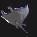 Colorful Aquatic Animal Manta Ray With Green Purple Body And Unique Patterns