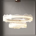 Elegant Modern White Double Layered Ring Chandelier with Soft Illuminated Design