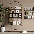 Modern Middle Ancient Bookshelf Floor Rotating Bookshelf Wall Hanging Bookshelf Books 3d model
