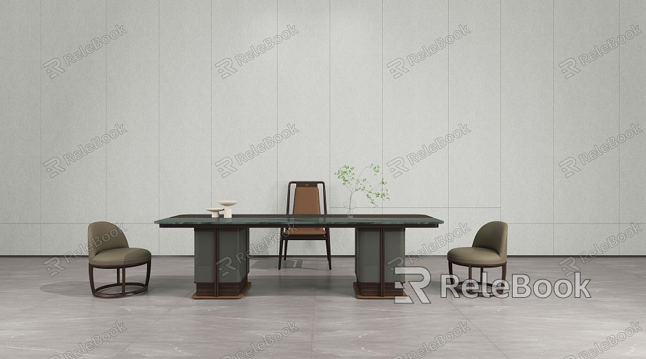 New Chinese Style Tea Room Tea Table and Chair New Chinese Style Desk and Chair model