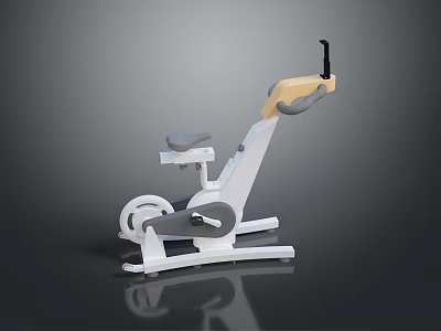 White And Yellow Home Workout Fitness Equipment With Adjustable Seat Handle And Pedals 3d model