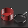 Red Pot And Black Frying Pan Kitchen Cookware Essentials Collection 3d model