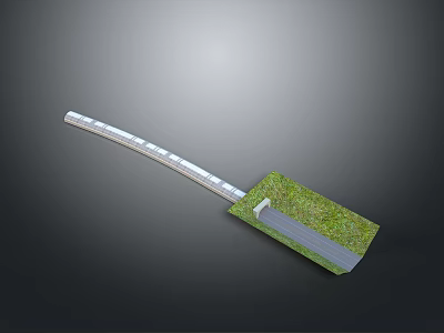 Modern Scenic Landscape Design With Green Grass Area And Long Pathway Structure 3d model