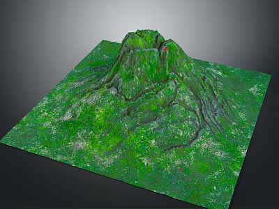 Scenic Natural Landscape With Green Mountain And Lush Grassland Detailed Texture 3d model