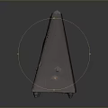 Vintage Pyramid Shaped Dark Brown Metronome With Metal Accents And Knobs As Household Item