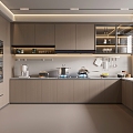 Enclosed kitchen Modern kitchen 3d model