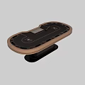 Luxury Casino Poker Table With Wooden Structure And Metal Accents Gaming Surface