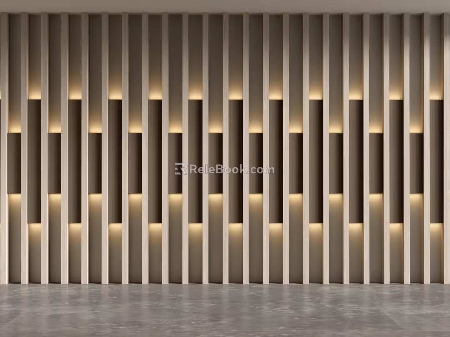 Background wall Front desk background wall lights with modeling background wall 3d model