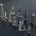 Various Modern Skyscraper Architecture Models With Glass Facades And Unique Structures 3d model