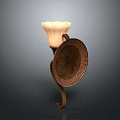 Elegant Vintage Lighting Combination with Brown Metal Textured Frame and Cream Lampshade