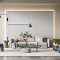 Modern sofa coffee table combination 3d model