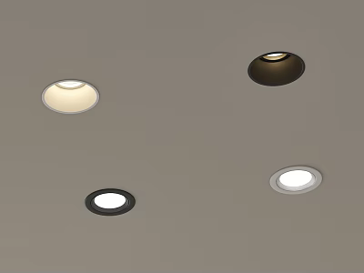 Downlights Spotlights Modern Recessed Ceiling Lighting With White Black Brown Finishes For Home Interior 3d model