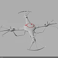 White Quadrotor Drone With Red Central Circle And Propeller Guards 3d model